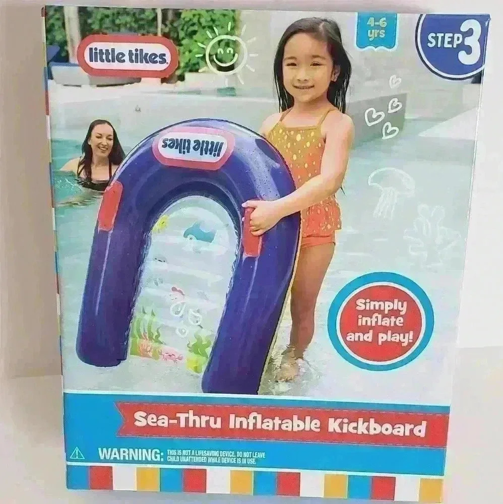 Sealed Little Tykes Pool Step 3 see thru inflatable kickboard